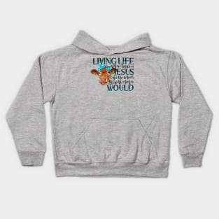 Jesus Take The Wheel Cow Kids Hoodie